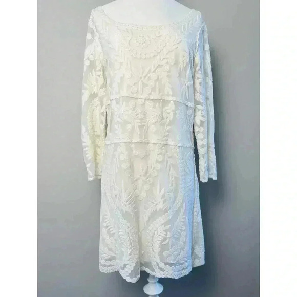 EXPRESS Lace Shift Dress with Slip Cream Color Size M - Picture 5 of 10